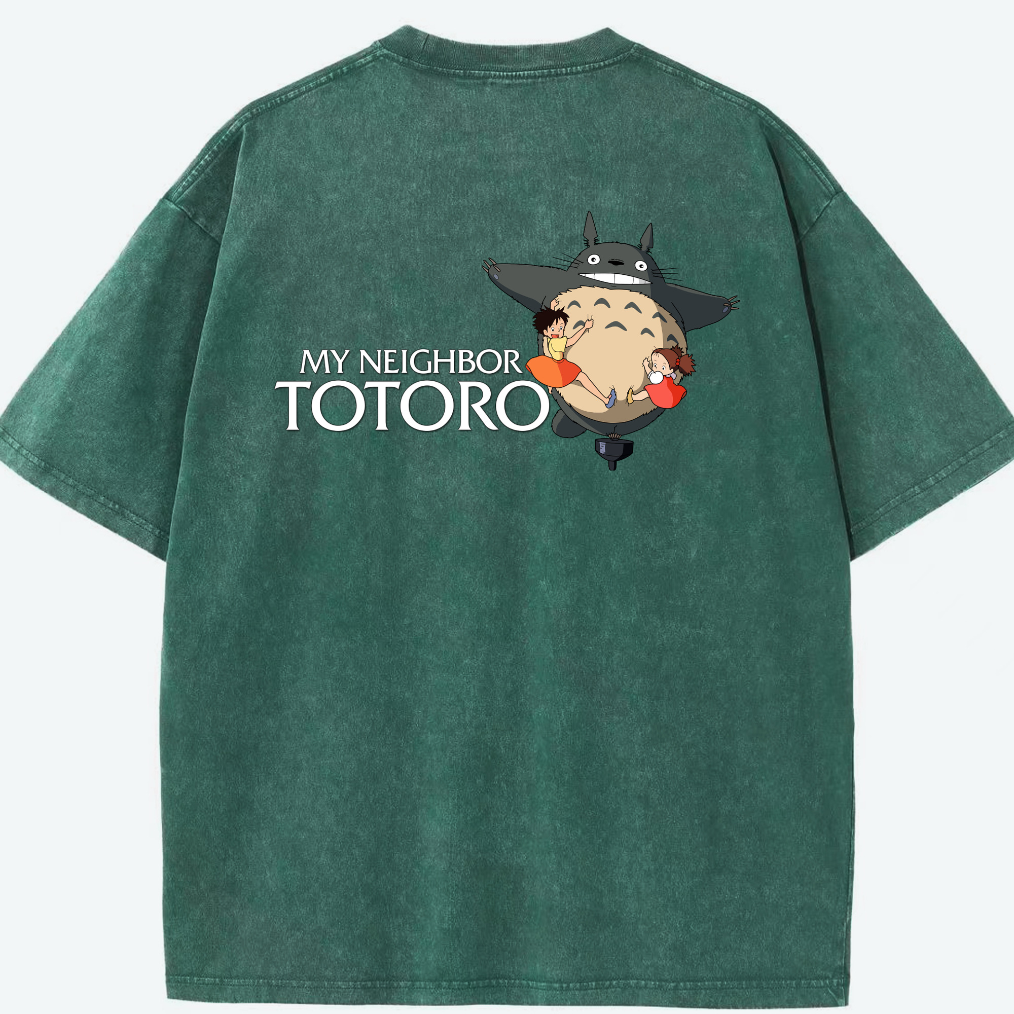（画像用） となりのトトロ 草壁メイ 草壁サツキ My Neighbor Totoro Satsuki Kusakabe Mei Kusakabe 綿100% ヴィンテージ風 半袖Tシャツ（背面プリント）